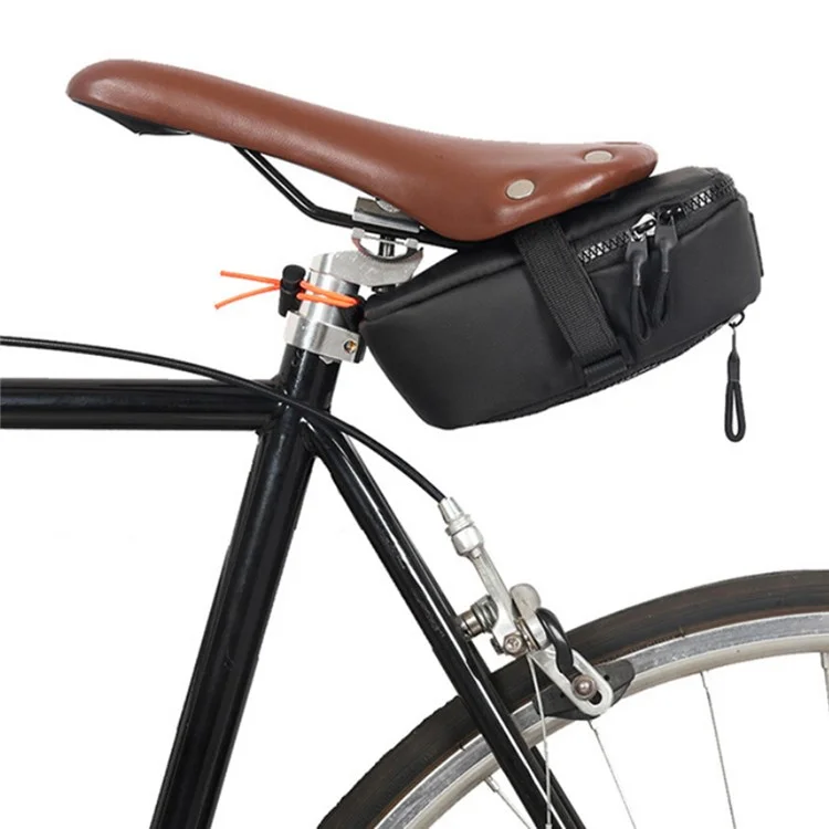 Rzahuahu Bike Saddle Bag Capacidad Expandible la Bolsa de Almacenamiento de Bicicleta de Tela 900D - Negro