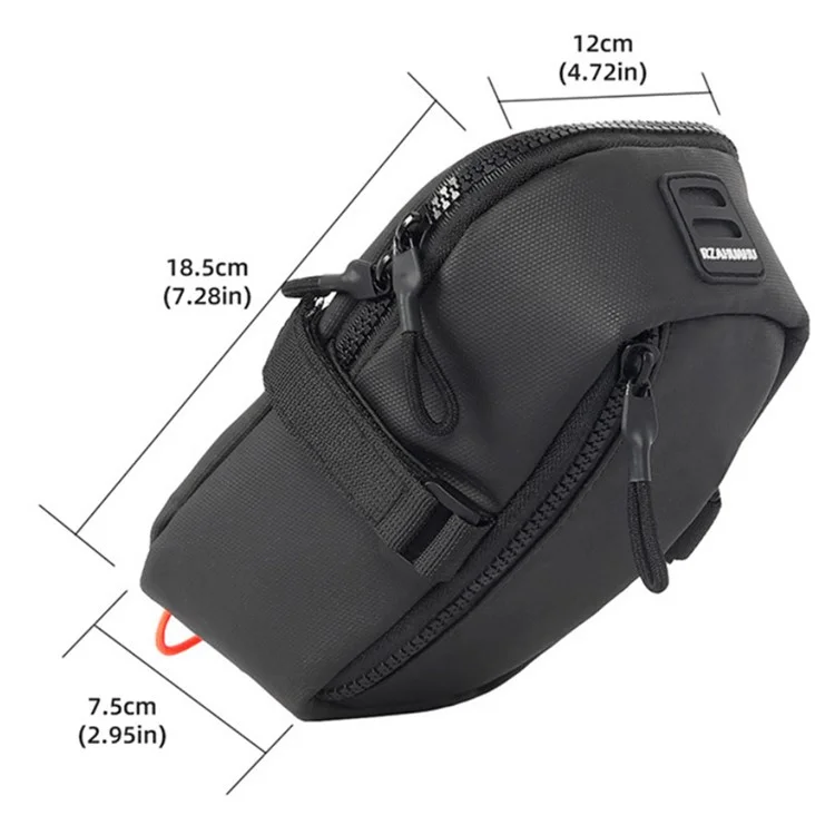 Rzahuahu Bike Saddle Bag Capacidad Expandible la Bolsa de Almacenamiento de Bicicleta de Tela 900D - Negro