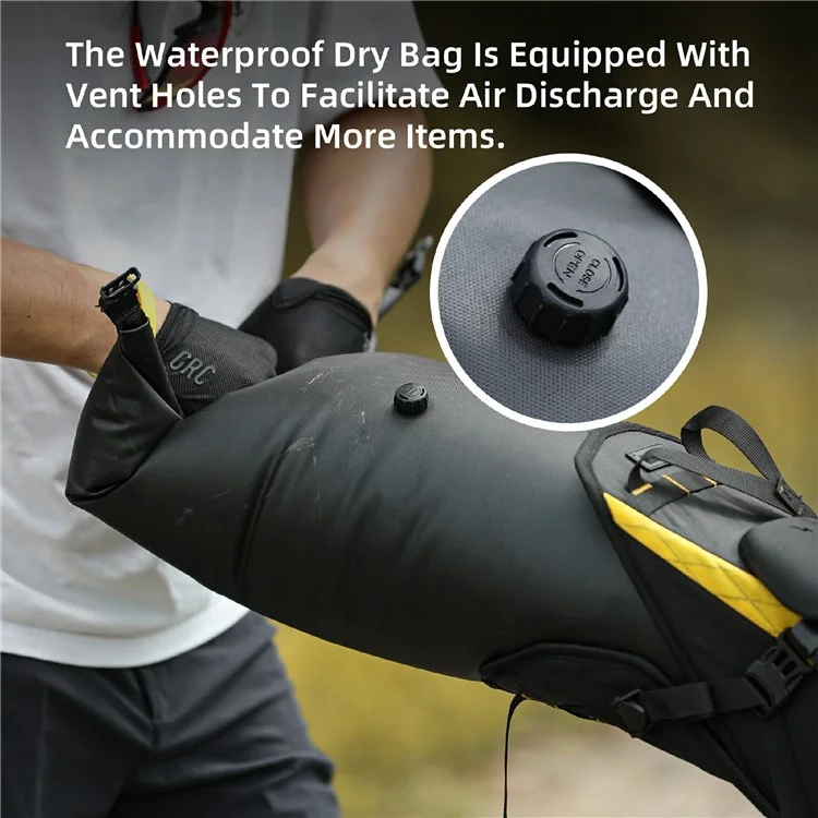 RHINOWALK BHD0020 14L Bicycle Rear Bag Large Capacity Waterproof Nylon Bike Saddle Bag - Black