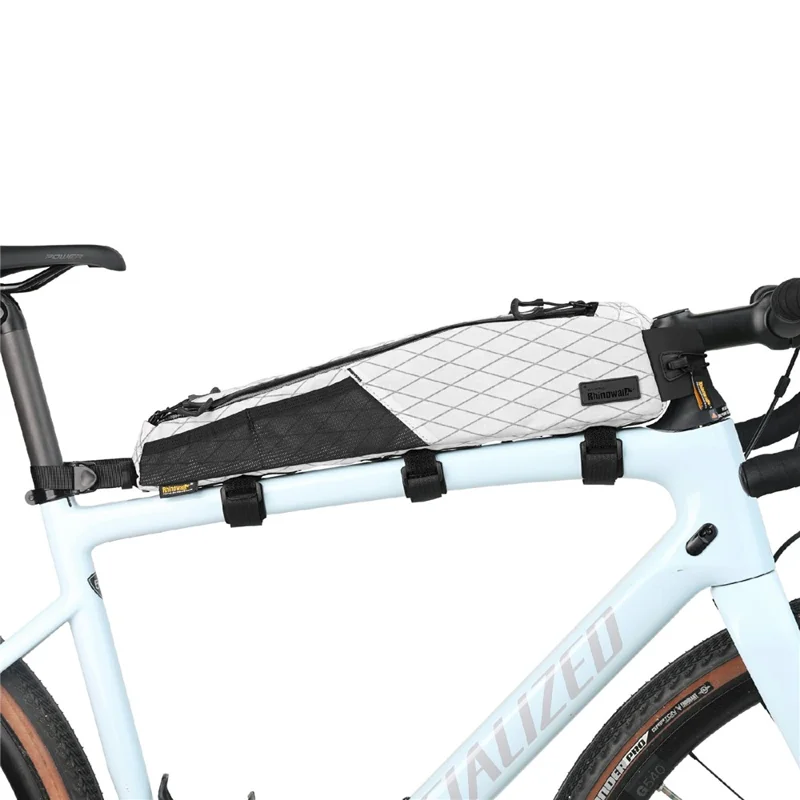 RHINOWALK BHD0015 Lengthened Bicycle Top Tube Bag Bike Front Beam Nylon Storage Bag, 44x5.5x10cm - White