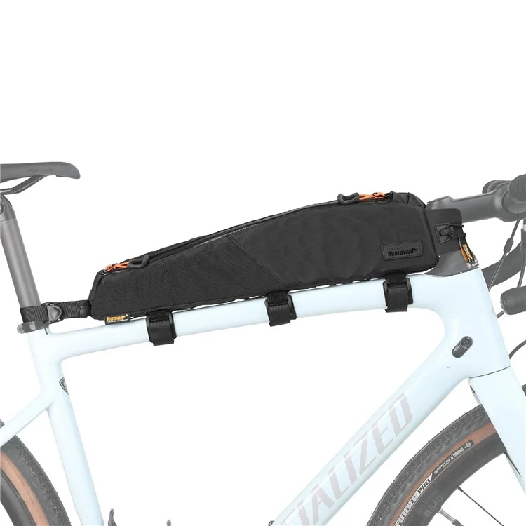 RHINOWALK BHD0015 Lengthened Bicycle Top Tube Bag Bike Front Beam Nylon Storage Bag, 44x5.5x10cm - Black