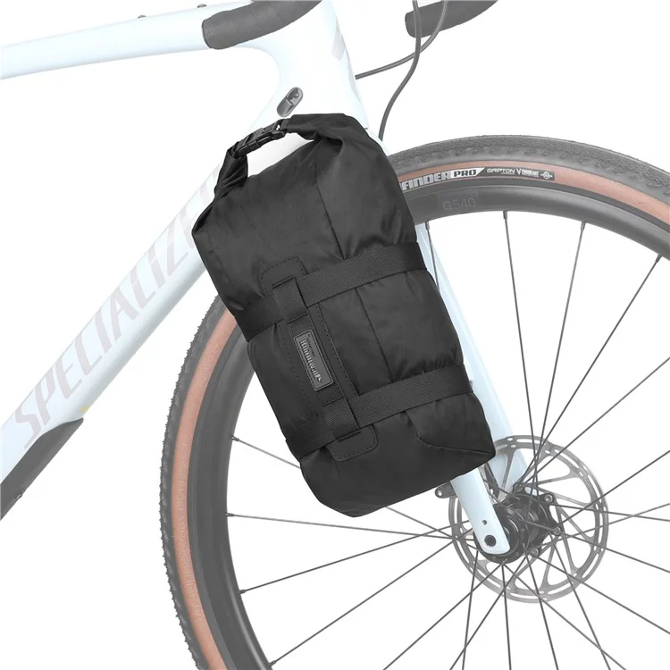 Rhinowalk Bhd0013bk Bike Bike Bork de Almacenamiento de Nylon Bolsa de Horquilla de Bicicleta Impermeable, 45x17x15cm - Negro