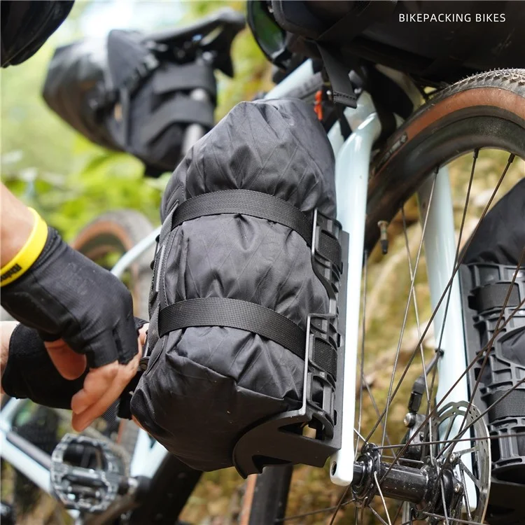 Rhinowalk Bhd0013bk Bike Bike Bork de Almacenamiento de Nylon Bolsa de Horquilla de Bicicleta Impermeable, 45x17x15cm - Negro