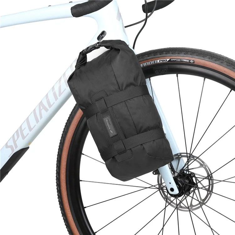Rhinowalk Bhd0013bk Bike Bike Bork de Almacenamiento de Nylon Bolsa de Horquilla de Bicicleta Impermeable, 45x17x15cm - Negro