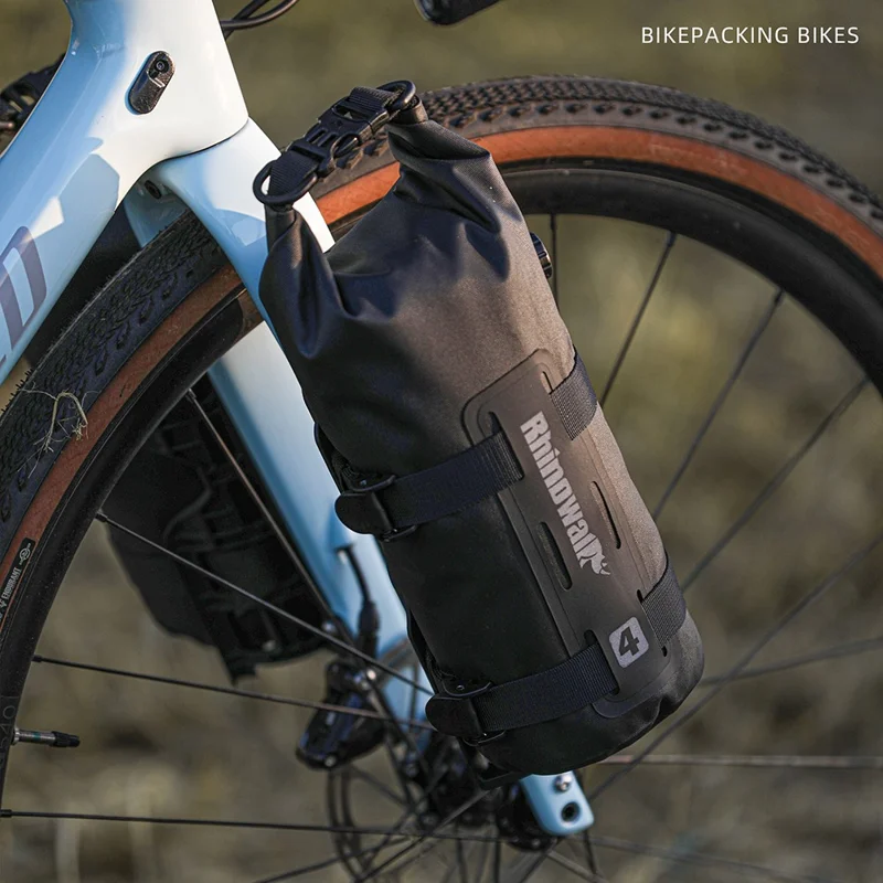 RHINOWALK RK4041BK 4L Outdoor Cycling Waterproof Quick Release Bike Front Fork Bag, 12.5x40cm