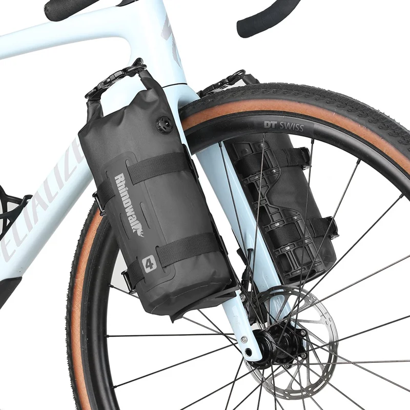RHINOWALK RK4041BK 4L Outdoor Cycling Waterproof Quick Release Bike Front Fork Bag, 12.5x40cm
