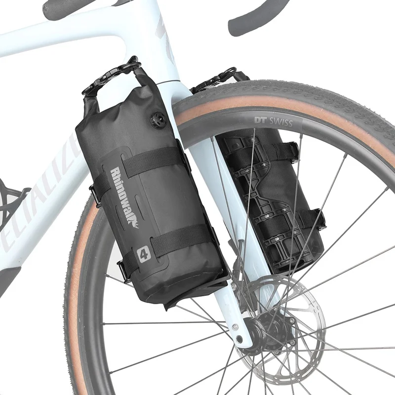 RHINOWALK RK4041BK 4L Outdoor Cycling Waterproof Quick Release Bike Front Fork Bag, 12.5x40cm
