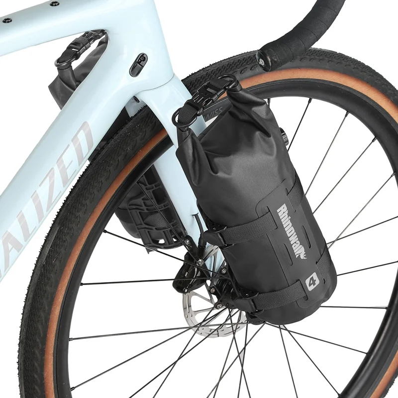 RHINOWALK RK4041BK 4L Outdoor Cycling Waterproof Quick Release Bike Front Fork Bag, 12.5x40cm