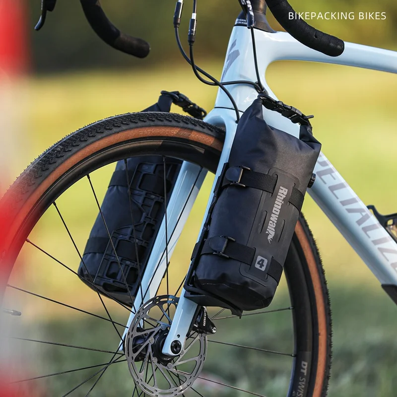 RHINOWALK RK4041BK 4L Outdoor Cycling Waterproof Quick Release Bike Front Fork Bag, 12.5x40cm