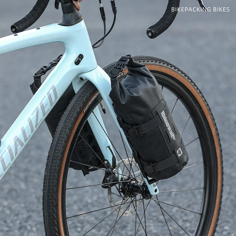 RHINOWALK RK4041BK 4L Outdoor Cycling Waterproof Quick Release Bike Front Fork Bag, 12.5x40cm