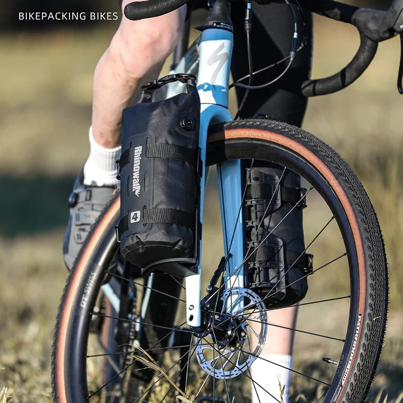 RHINOWALK RK4041BK 4L Outdoor Cycling Waterproof Quick Release Bike Front Fork Bag, 12.5x40cm