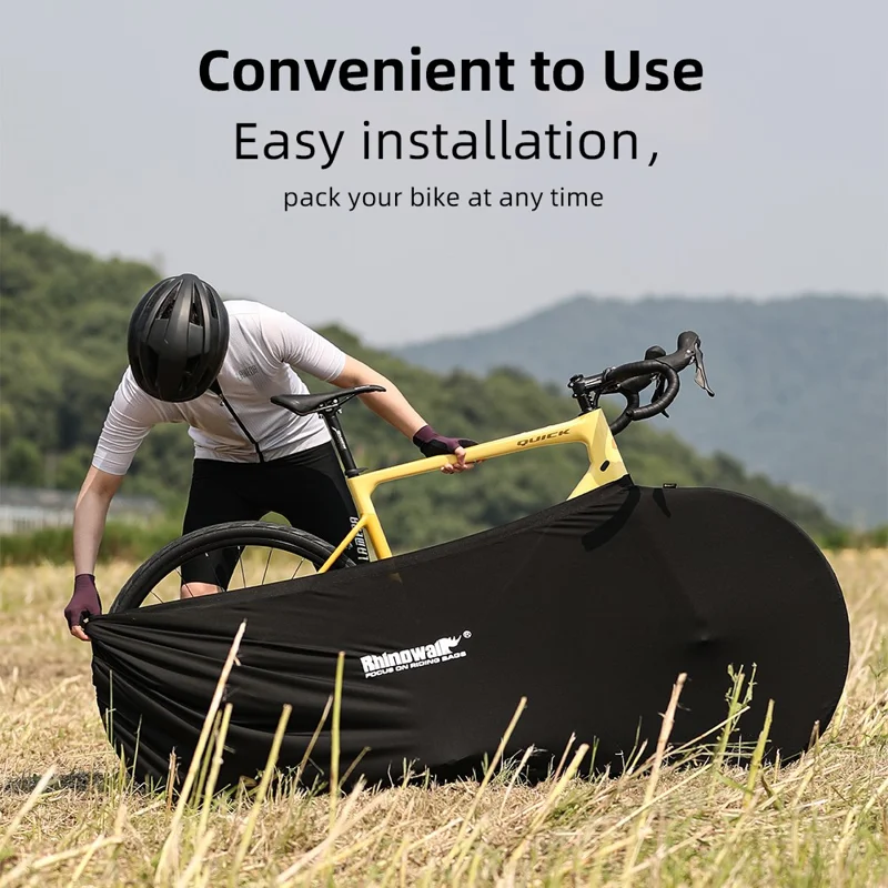 RHINOWALK RM266BK Elastic Bike Carrying Bag 27.5-inch Mountain Bike 700C Road Bike Carrier Bag, 160x75cm - Black