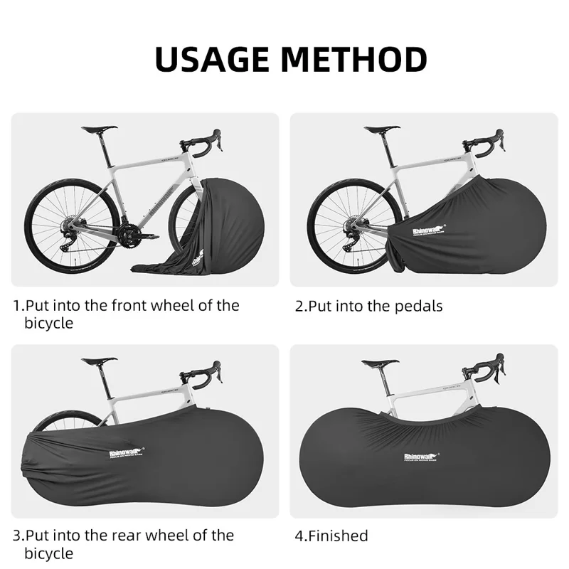 RHINOWALK RM266BK Elastic Bike Carrying Bag 27.5-inch Mountain Bike 700C Road Bike Carrier Bag, 160x75cm - Black