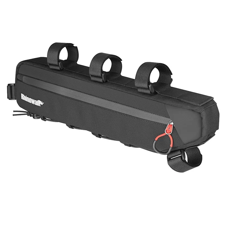 RHINOWALK X24657 Borsa per telaio bici 2.1L impermeabile, borsa sottotuba triangolare per bicicletta, Dimensione S: 42x6x9cm - Nera