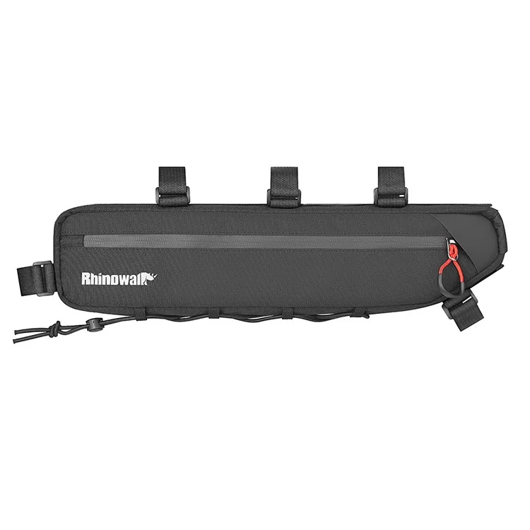 RHINOWALK X24657 Borsa per telaio bici 2.1L impermeabile, borsa sottotuba triangolare per bicicletta, Dimensione S: 42x6x9cm - Nera