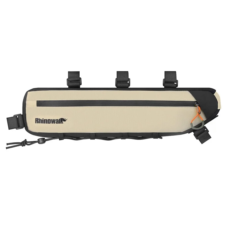 RHINOWALK X24657 2.1L Bike Frame Bag Waterproof Bicycle Under Tube Triangle Bag, Size S: 42x6x9cm - Beige