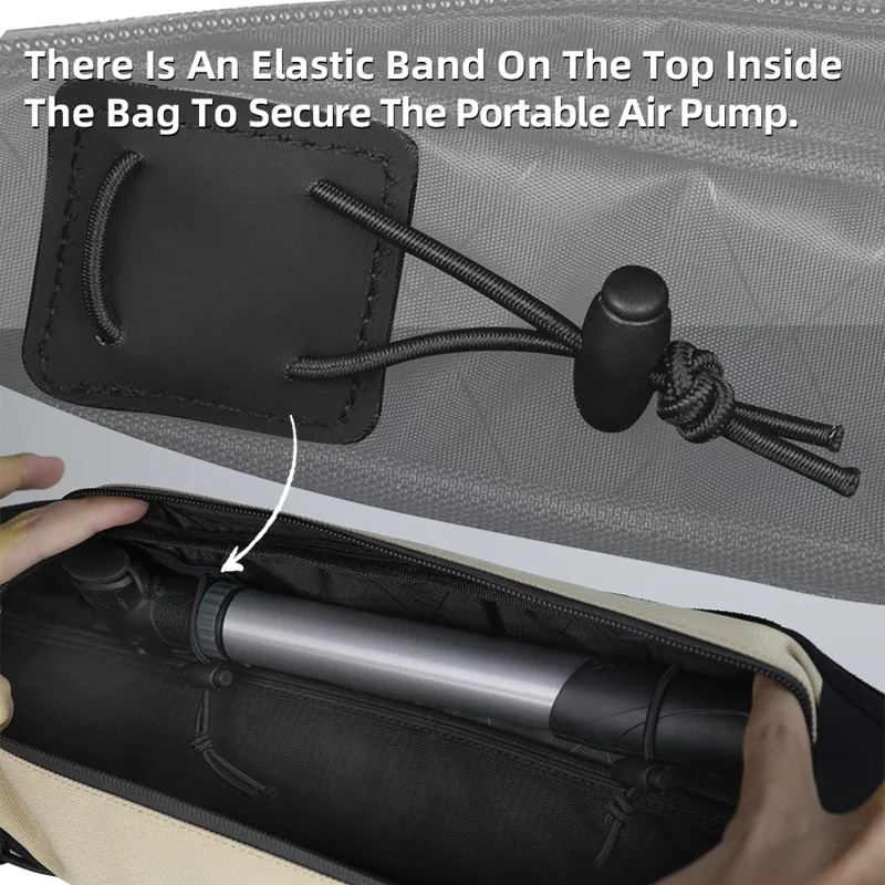 RHINOWALK X24657 2.1L Bike Frame Bag Waterproof Bicycle Under Tube Triangle Bag, Size S: 42x6x9cm - Beige