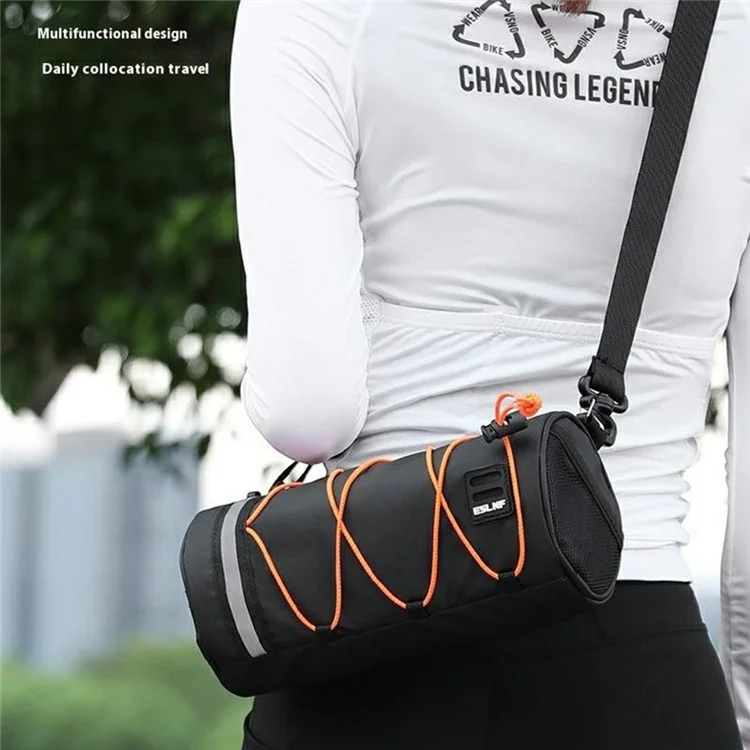 ESLNF 07CD0036 Cylindrical Bike Handlebar Bag Waterproof Bicycle Front Tube Bag with Shoulder Strap