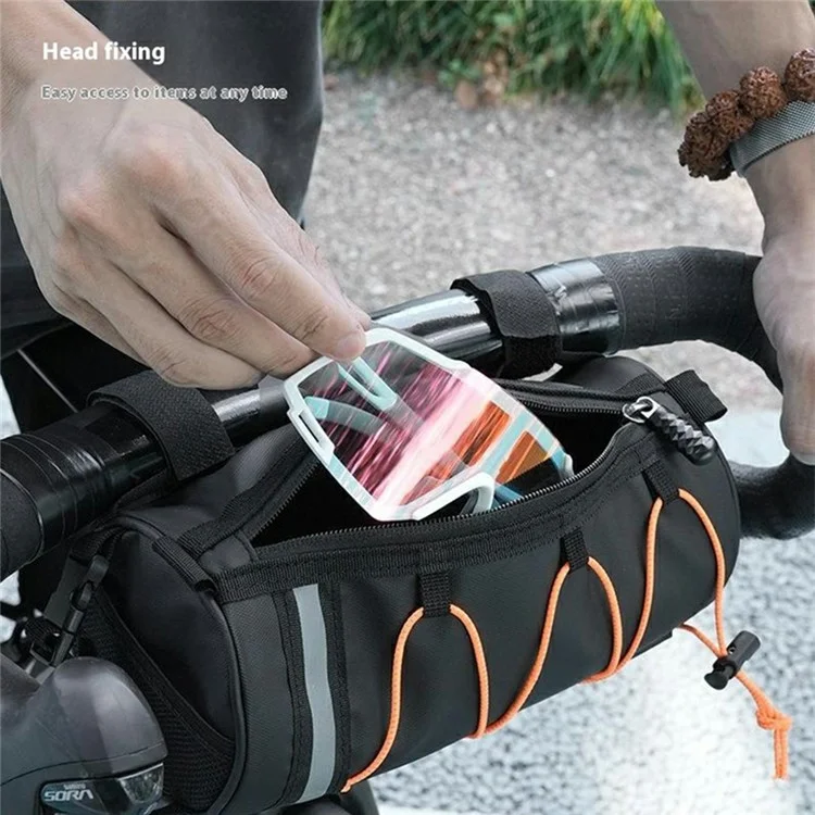 ESLNF 07CD0036 Cylindrical Bike Handlebar Bag Waterproof Bicycle Front Tube Bag with Shoulder Strap