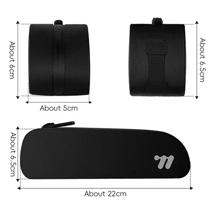 WEST BIKING YP0707384 0.7L MTB Bolsa para tubo superior da bicicleta Bolsa à prova d'água para quadro de bicicleta de estrada - Preto