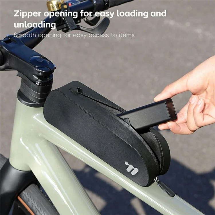 WEST BIKING YP0707384 0.7L MTB Bolsa para tubo superior da bicicleta Bolsa à prova d'água para quadro de bicicleta de estrada - Preto