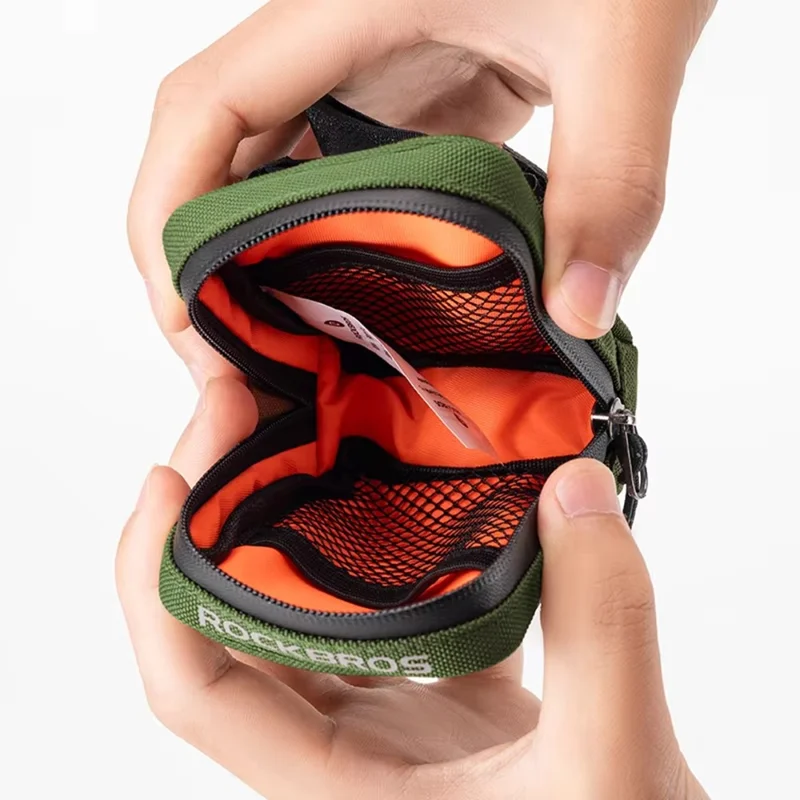 ROCKBROS Mini Bicycle Saddle Bag Lightweight 0.35L Bike Bag Portable Multi function Cycling Bag - Coffee