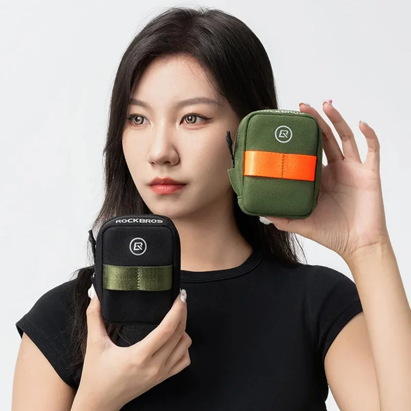 ROCKBROS Mini Bicycle Saddle Bag Lightweight 0.35L Bike Bag Portable Multi function Cycling Bag - Coffee