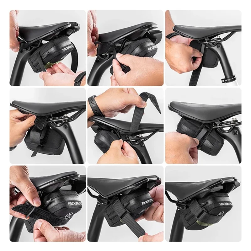 ROCKBROS Mini Bicycle Saddle Bag Lightweight 0.35L Bike Bag Portable Multi function Cycling Bag - Coffee