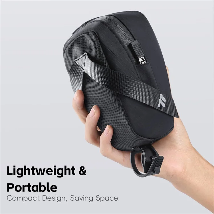 WEST BIKING YP0707391 0.8L Bike Saddle Bag Polyester Bicycle Tail Storage Bag - Black