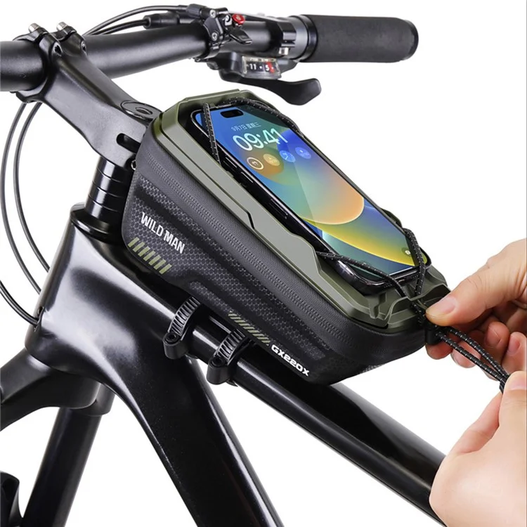 WILD MAN GX220X 1L Hard Shell Mountain Bike Front Beam Bag Quick Release Bicycle Top Tube Bag - Grey