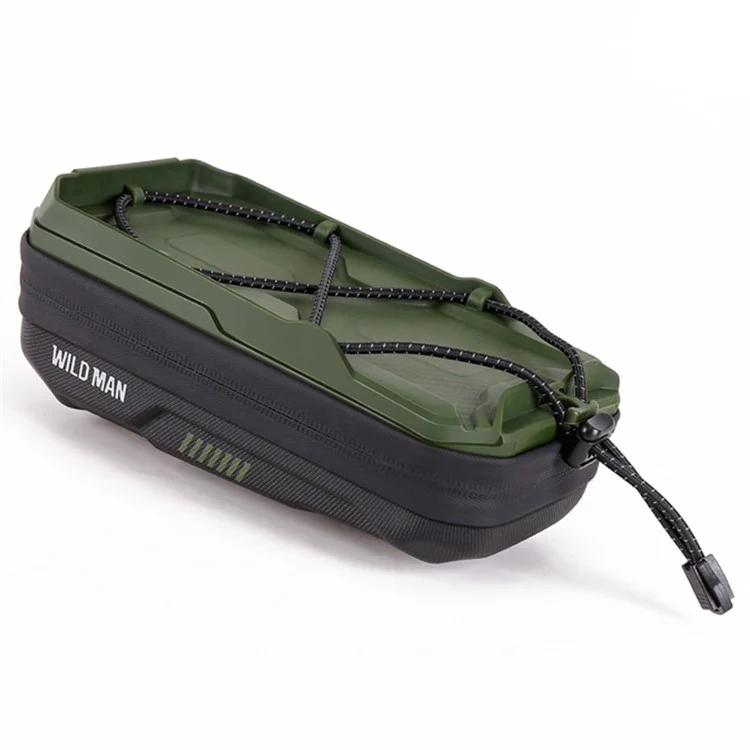 WILD MAN GX330 0.6L Quick Release Hard Shell Mountain Bike Handlebar Bag with Elastic Phone Holder - Army Green