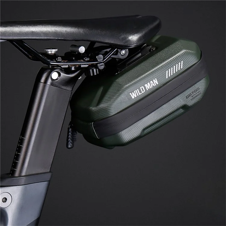 WILD MAN GD50 1L Mountain Bike EVA Hard Shell Frame Bag Phone Holder Front Tube Bag - Army Green