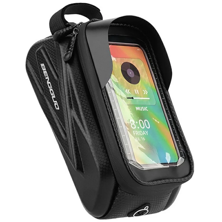 BENGGUO BG-0835 Bicycle Front Frame Bag Mountain Bike Phone Holder Storage Pouch