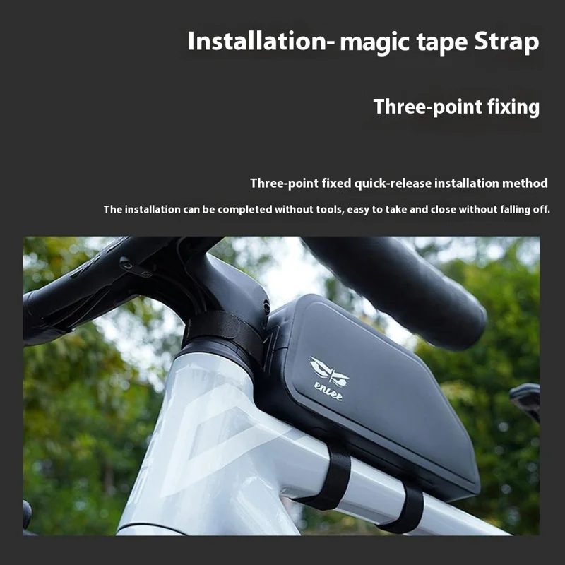 Bolsa de cuadro de tubo superior para bicicleta de montaña ENLEE, bolsa de almacenamiento de herramientas de ciclismo impermeable de nailon TPU