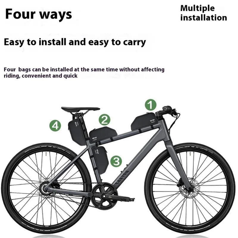 Bolsa de cuadro de tubo superior para bicicleta de montaña ENLEE, bolsa de almacenamiento de herramientas de ciclismo impermeable de nailon TPU