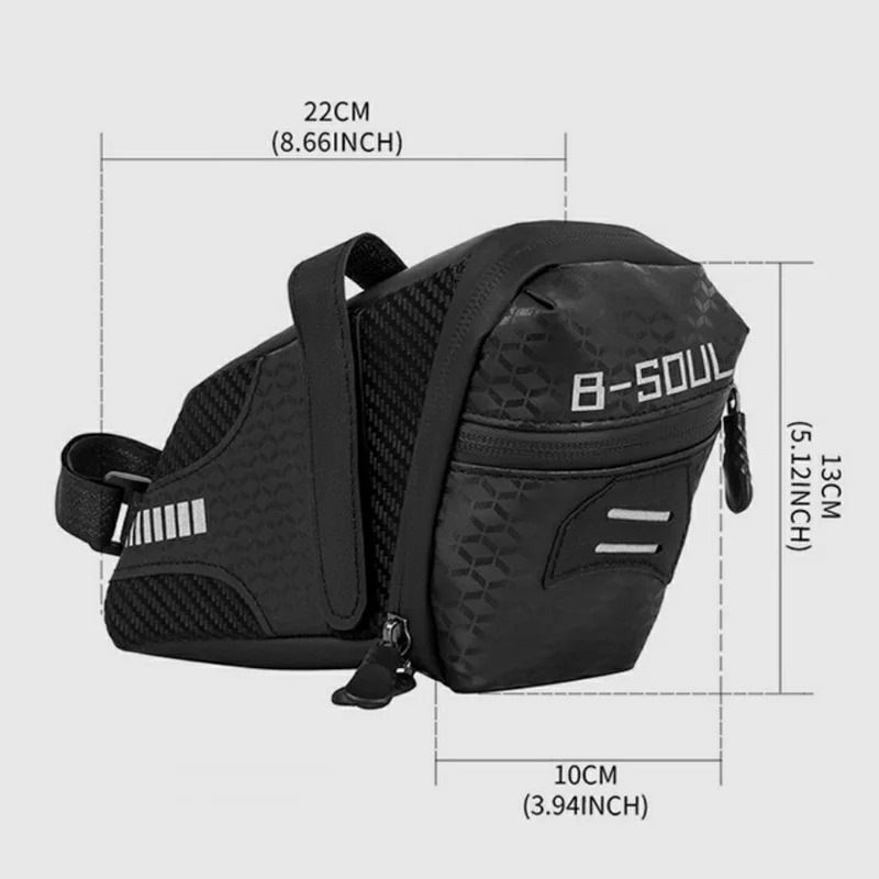 Bolsa de asiento multiusos para bicicleta de carretera B-SOUL con reflectante y plegable