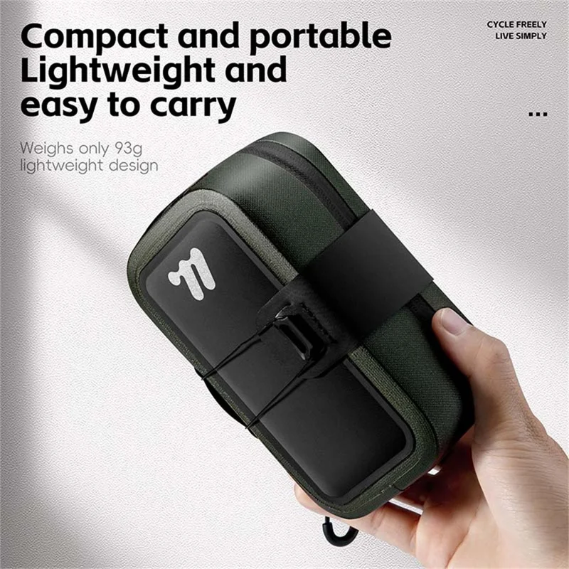 WEST BIKING YP0707394 Bike Saddle Bag Self Locking Waterproof Bicycle Seat Pack Portable Tool Storage Pouch - Green