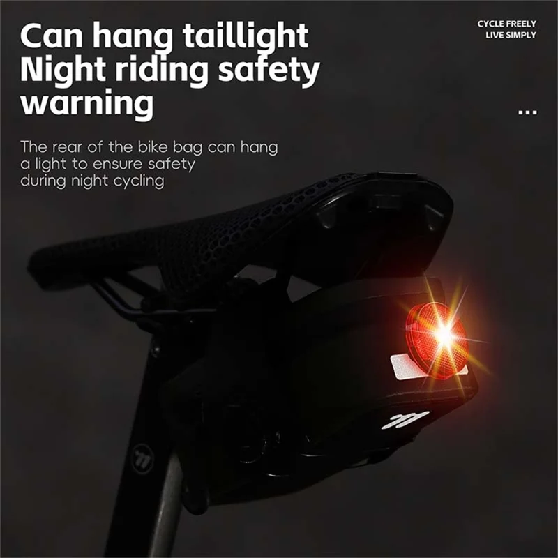 WEST BIKING YP0707394 Bike Saddle Bag Self Locking Waterproof Bicycle Seat Pack Portable Tool Storage Pouch - Black