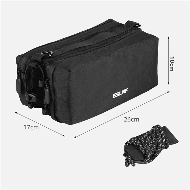 ESLNF Bolsa de doble cara para cuadro de bicicleta, bolsa para manillar de bicicletas de montaña y carretera, bolsa para tubo superior, 17 x 26 x 10 cm