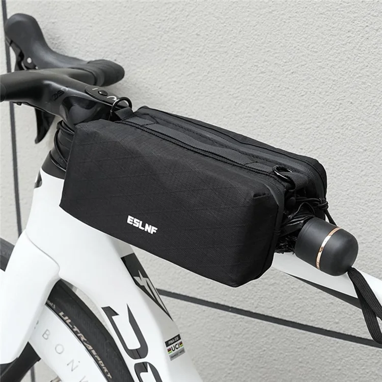 ESLNF Bolsa de doble cara para cuadro de bicicleta, bolsa para manillar de bicicletas de montaña y carretera, bolsa para tubo superior, 17 x 26 x 10 cm