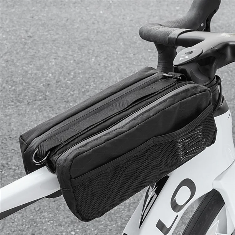 ESLNF Bolsa de doble cara para cuadro de bicicleta, bolsa para manillar de bicicletas de montaña y carretera, bolsa para tubo superior, 17 x 26 x 10 cm