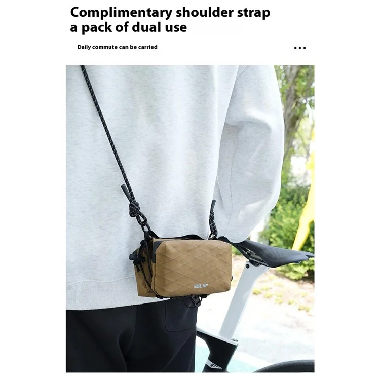 ESLNF 07CF0017 Borsa per telaio bici Borsa per tubo superiore MTB Borsa per sella bicicletta da strada con tracolla