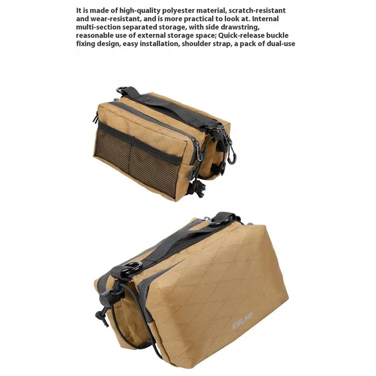 ESLNF 07CF0017 Borsa per telaio bici Borsa per tubo superiore MTB Borsa per sella bicicletta da strada con tracolla