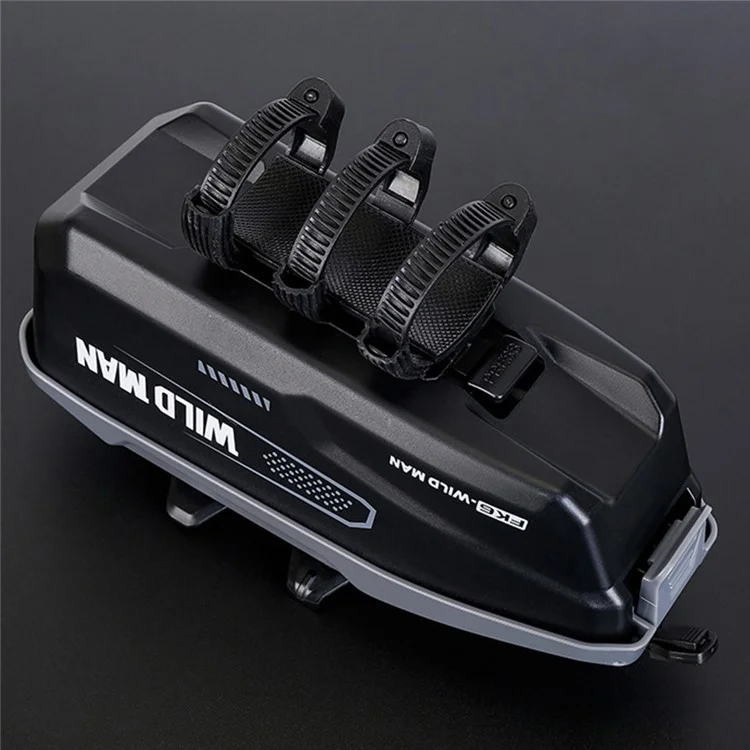 WILD MAN FK6 1L Sacoche de Cadre de Vélo Pochette de Tube Avant avec Coque en PC à Libération Rapide et Sangle Élastique Support de Téléphone - Noir+Gris