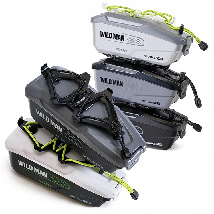 WILD MAN FK6 1L Sacoche de Cadre de Vélo Pochette de Tube Avant avec Coque en PC à Libération Rapide et Sangle Élastique Support de Téléphone - Noir+Gris