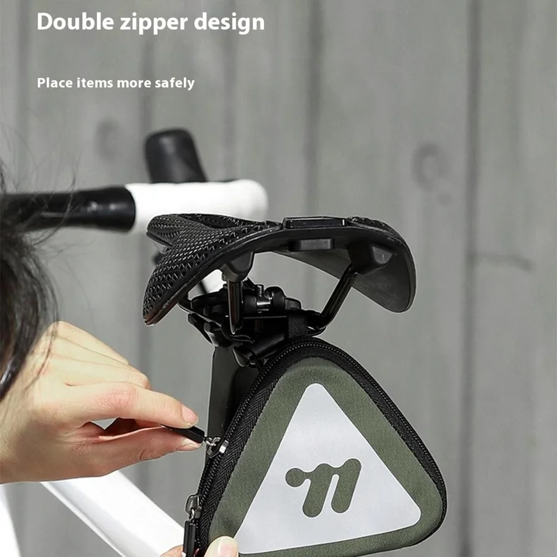 WEST BIKING YP0707399 Bike Hanging Tail Bag Reflective Night Riding Tool Storage Bag with Crossbody Rope - Green