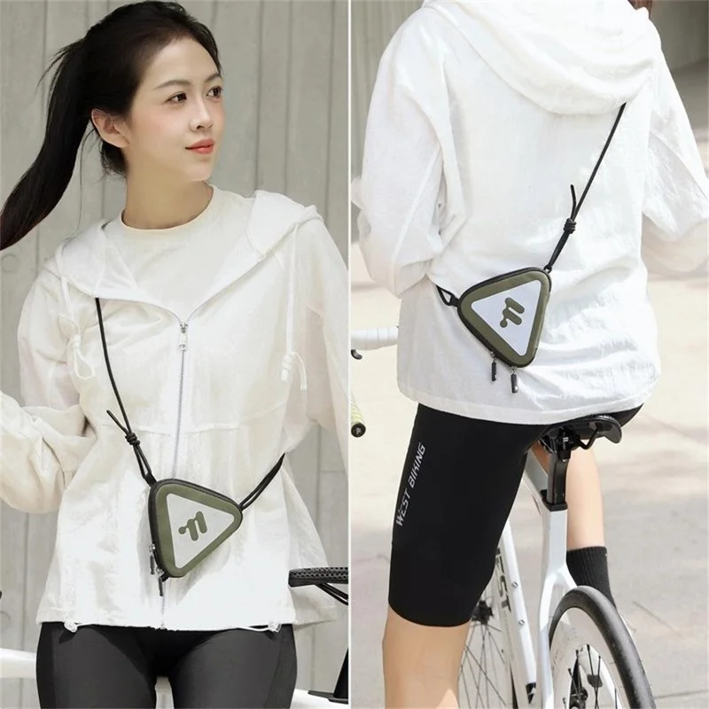 WEST BIKING YP0707399 Bike Hanging Tail Bag Reflective Night Riding Tool Storage Bag with Crossbody Rope - Green