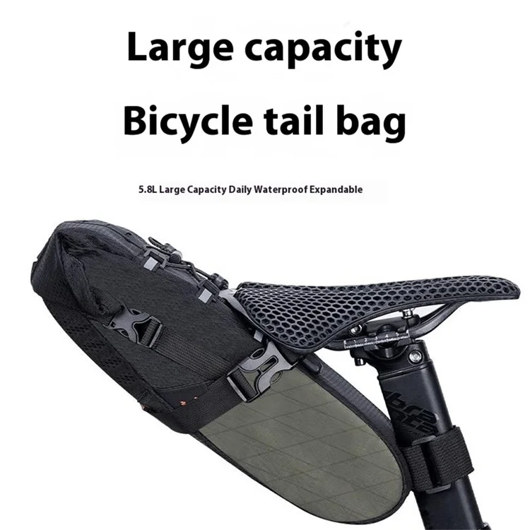 ENLEE Outdoor Fahrrad-Gepäcktasche Multifunktional 5,8L Große Kapazität Wasserdicht Fahrrad-Rücktasche - Grün