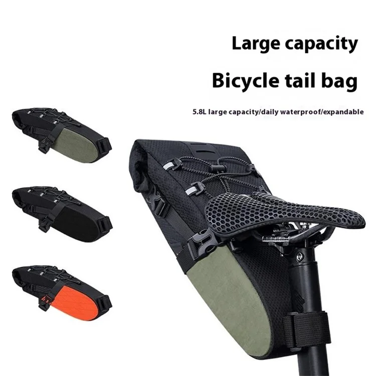 ENLEE Outdoor Fahrrad-Gepäcktasche Multifunktional 5,8L Große Kapazität Wasserdicht Fahrrad-Rücktasche - Grün