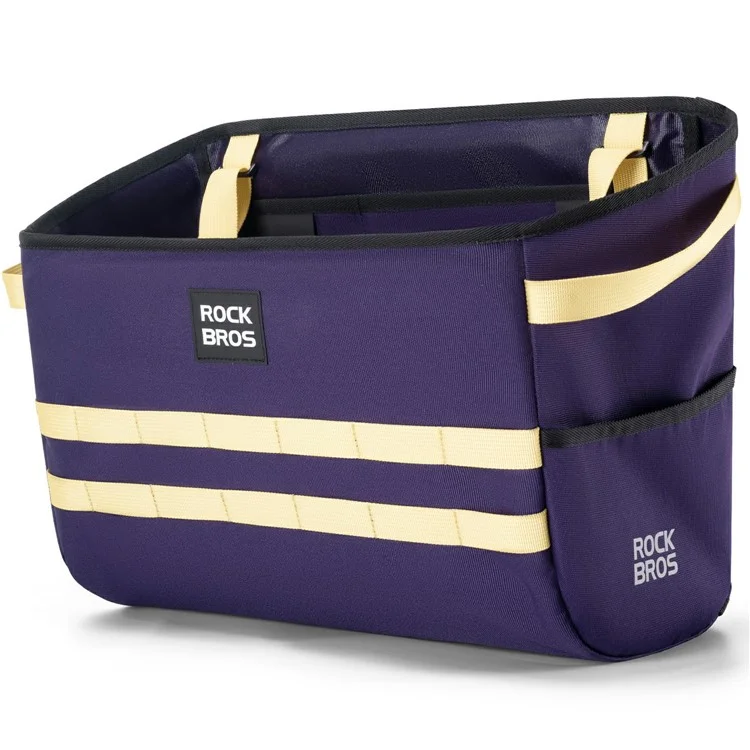 ROCKBROS W016 16L Waterproof Handlebar Bag for Folding Bike Aluminum Frame Cycling Storage Front Basket - Purple
